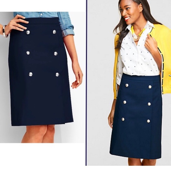 Talbots Dresses & Skirts - Talbots blue military nautical button Pin-up retro